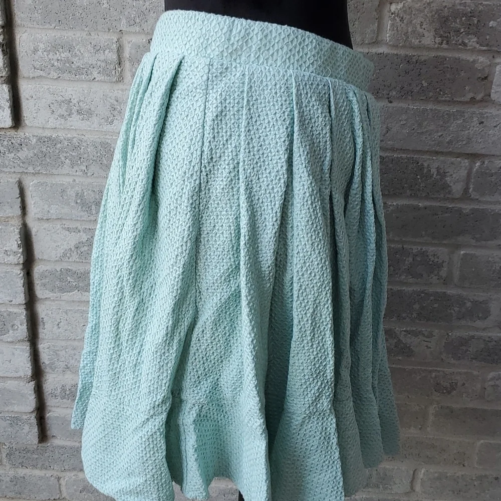 Torrid Skirt Womens Size 10 Pleated Embrodery Sea Foam Green